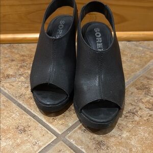 Sorel Black Mules Sleek Minimalist Design